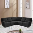 thumbnail image 2 of CHOK 2024 5 Seat Corner Sofa Cover Sectional Recliner Corner Sofa Protector for Livingroom Deep Blue, 2 of 12