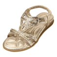 thumbnail image 1 of BOBOGOJP Girls Dress Shoes Girls Glitter Beach Shoes Shoes Flat Summer Shoes Glitter Shoes Boho Comfortable Sandals with Rhinestones Glitter Shoes Gold for 13, 1 of 4