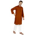 thumbnail image 2 of Atasi Ensemble Kurta Pyjama 2 Pcs pour Homme, Col Henley, Kurta Long Décontracté, 2 of 7