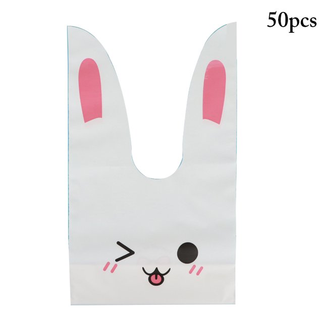 Coofit 50PCS Candy Bag Rabbit Ears Design Treat Bag Party Favor Bag for Cookies Candy