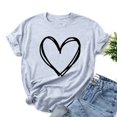 thumbnail image 2 of Diufon Hauts de la Saint-Valentin pour Femmes Tendance à Manches Courtes Col Rond Tunique Chemise Décontractée Mignonne Blouse à Imprimé Graphique, 2 of 3