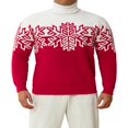 thumbnail image 1 of Christmas Family Matching Sweater Snowflake Turtleneck Long Sleeve Knitted Pullovers, 1 of 5