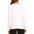 thumbnail image 3 of Opperiaya Women Spring T-Shirt Solid Color Henley Neck Long Sleeve Pullover, 3 of 8