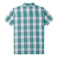 thumbnail image 3 of Bienzoe Boy's Cotton Plaid Button Down Short Sleeve Shirt Green/Grey 7/8, 3 of 6