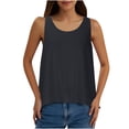 thumbnail image 1 of Dealovy Camisoles pour Femmes Col Ras du Cou Sans Manches Dos Ouvert Hauts de Sortie Blouses Amples Ajustées Camisole, 1 of 1