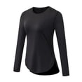 thumbnail image 4 of Mceream 2025 Chandails de Soleil à Manches Longues pour Femmes Protection Uv Hauts d'Entraînement Légers Golf Gym Randonnée Chandails Vêtements d'Extérieur Athlétique Col Rond Yoga Hauts Décontractés T-Shirt Uni Vêtements Grande Taille Noir TP, 4 of 8