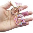 thumbnail image 3 of ORUYROP Initials Letter Keychain Pink Tassel Butterfly Pendant for Women Girls Wallet Backpack Purses, 3 of 4