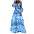 thumbnail image 1 of TJAZFJPA Robe Maxi Moulante Femme Robe Longue Vacances Florale Boho Paisley Imprimé Découpé Été Robe en Denim Robes d'Hiver pour Femmes, 1 of 7