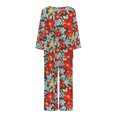 thumbnail image 4 of Tenues 2 Pcs pour Femmes 2 Pcs Pyjama Confortable à Col Rond et Manches Longues pour la Maison Ensemble de Sport Ensembles pour Femmes en Liquidation, 4 of 5