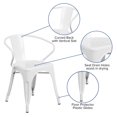 thumbnail image 2 of White Metal Indoor-Outdoor Chair with Arms, 2 of 8