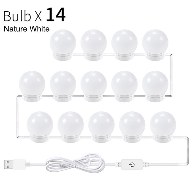 Light Bathroom Makeup Mirror LED Lights Touch Dimming USB Dressing Table Lighting Bulb White ,Widely Use