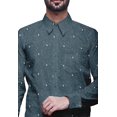 thumbnail image 2 of BESTMAN Chemises Habillées en Coton pour Hommes Coupe Ajustée Chemises à Manches Longues Imprimées pour Hommes, 2 of 5