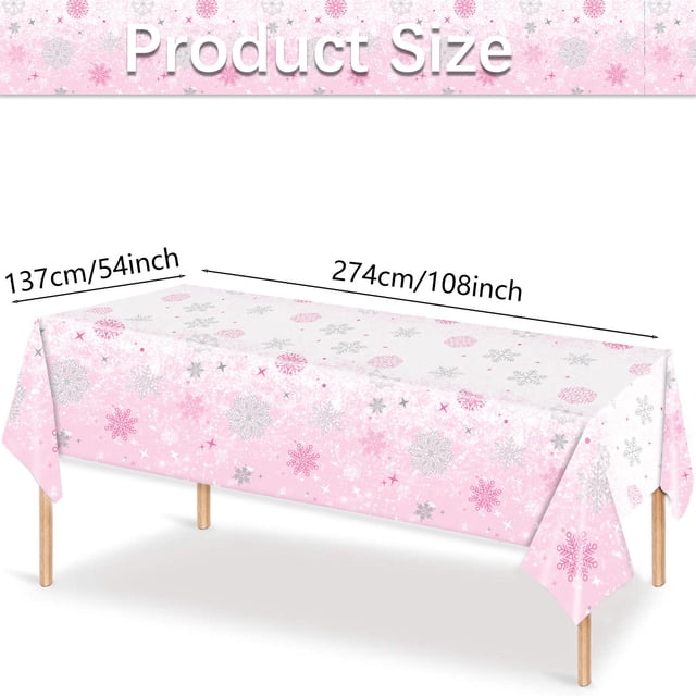 Chmadoxn Christmas Winter Decoration Disposable Plastic Tablecloths Red Blue Snowflake Christmas Party Tablecloths A Tablecloth