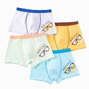 Splozh Toddler Underwear Boy Boxer 2T-16T Kids Underwear 4PCS Underpants Boys Cotton Boys Boxer Shorts Little Boys Underwear,Blue,3-6 Years