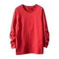thumbnail image 1 of Jalioing T-Shirt en Coton pour Hommes Uni à Manches Longues Col Ras du Cou T-Shirt Basique Décontracté Ample Mode Chemises Hauts, 1 of 6