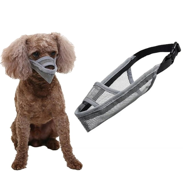 Dog Muzzle Soft Mesh Muzzle Adjustable Muzzle Soft Mesh Muzzle for Small Medium and Large Dogs Lickable and Chewable Allows Panting Drinking Anti Barking Breathable Puppy Muzzles