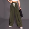 thumbnail image 2 of Timegard Wide Leg Pants for Women Elastic High Waist Running Trousers Fall Solid Color Joggers Pants, 2 of 4