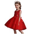 thumbnail image 1 of LUOGENLI Robe Enfants Filles Été Mode Jupe en Tulle Imprimée Robe de Princesse Robe Bouffante Vêtements pour Enfants Ensemble Jupe Maxi Vacances Rouge 7-8 Ans, 1 of 4