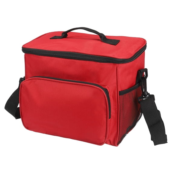 Unique Bargains Boîte à Lunch pour Femmes/hommes, Sac à Lunch Isotherme, 9.4x6.7x10.2 Pouces Rouge