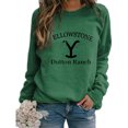 thumbnail image 1 of Women's Yellowstone Dutton Ranch Printed Shirts Round Neck Long Sleeve Sweatshirts, 1 of 2