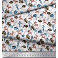 thumbnail image 2 of Soimoi Polyester Crepe Fabric Floral,Fish & Deer Cartoon Print Fabric by The Yard 52 Inch Wide, 2 of 3