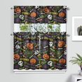 thumbnail image 2 of Halloween Kitchen Curtains Spooky Pumpkin Cartoon Kitchen Curtains Sets for Windows Halloween Window Valance 3 Piece Set for Kitchen Decorations, 2 of 5