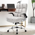 thumbnail image 4 of Gymax Chaise de Bureau Haute Dossier Grande Taille Réglable Pivotante avec Accoudoirs Relevables Beige, 4 of 10