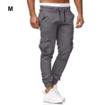 thumbnail image 1 of Maoww Cotton Men Trousers Solid Color Replacement Stylish Washable Easy Matching Middle Waist Home Long Pant Clothes Light Grey M, 1 of 9