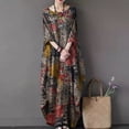 thumbnail image 3 of ZANZEA Robes pour Femmes à Manches Longues à Imprimé Floral Kaftan Décontracté Robe Maxi, 3 of 10
