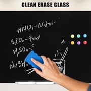 Glass Whiteboard – Frameless Magnetic – Tempered Dry Erase Board – Mark-Resistant Surface – Wall Mounted – Office, School, Home & Conference- Black - 36"x24" (90x60cm), 4 Holes