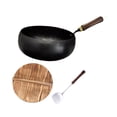 thumbnail image 4 of Siruishop Wok Pan Wooden Handle Cookware Pans Cooking Cooking Wok Universal Nonstick Wok 28cm, 4 of 8