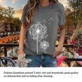 thumbnail image 3 of Femmes Col Rond Chemises Manches Courtes Pissenlit Simple Style Haut Été Respirant T-shirts Vêtements Unisexe Accessoire de Mode Gris Foncé L, 3 of 7
