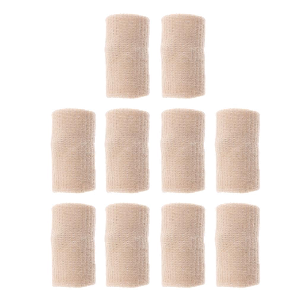 10 x Breathable Finger Brace Splint Sleeve Sport Elastic Thumb Support Beige