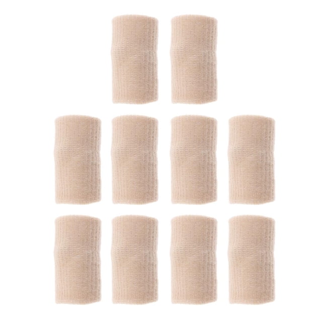 10 x Breathable Finger Brace Splint Sleeve Sport Elastic Thumb Support Beige