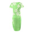 thumbnail image 2 of Ovzne Robes d'Été pour Femmes 2025 Robe Mode Robe Décontractée pour Femmes Imprimée à Manches Courtes Col Rond Robe avec Poches Robe de Printemps à Manches Courtes Imprimée Liquidation, 2 of 4