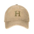 thumbnail image 1 of ZICANCN Adjustable Baseball Cap Women, Alphabet H Pattern Hats for Men Adult Washed Cotton Denim Baseball Caps Fashion, Natural, 1 of 6