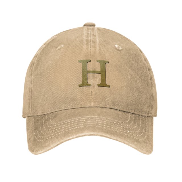 ZICANCN Adjustable Baseball Cap Women, Alphabet H Pattern Hats for Men Adult Washed Cotton Denim Baseball Caps Fashion, Natural