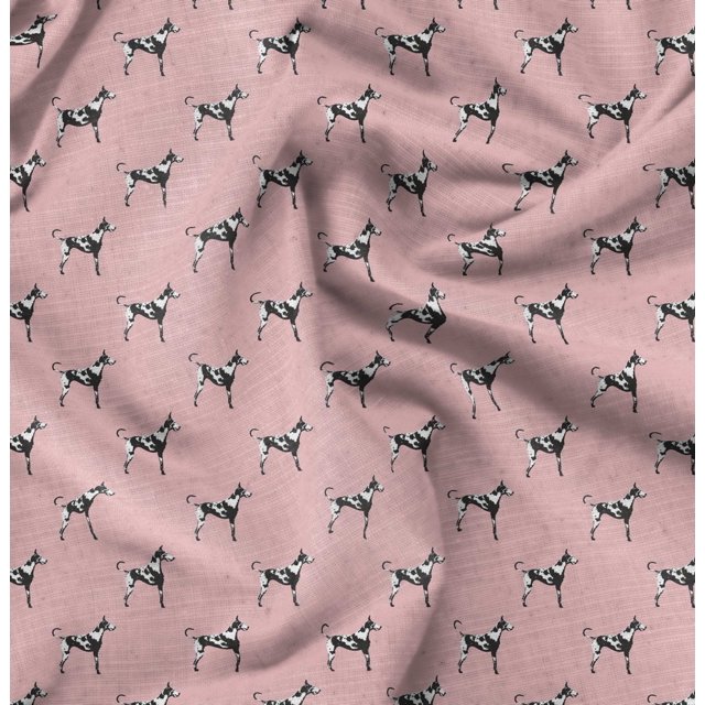 Soimoi Georgette Viscose Fabric Great Dane Dog Printed Fabric 1 Yard 42 Inch Wide