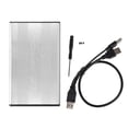 thumbnail image 2 of HDD Enclosure 2.5in 2TB Capacity 480Mbps Transfer Rate Aluminum Alloy With USB2.0 Transmission, Mobile Hard Disk Box High Speed HDD Case External Storage, For , Vista, 2 of 8