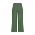 thumbnail image 4 of XZNGL Casual Cotton Linen Drawstring High Waist Wide Leg Pants for Women, Solid Color, Spring Summer Lightweight Loose Fit, Elastic Waistband, Full Length, 4 of 6