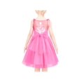 thumbnail image 1 of Robe Fille Rose à Pois Broderie Fleur Rétro Nœud Papillon Fête Formelle 8 Ans, 1 of 6