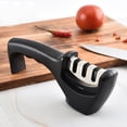 thumbnail image 3 of Knife Sharpeners for Kitchen Knives Premium Knife Sharpener Non Slip Kitchen Chef 3 Slot Design Diamond Steel Knife Sharpener, 3 of 9
