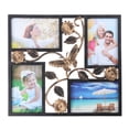 thumbnail image 1 of Decorative 4 Opening Wall Hanging Photo Frame with Flowers and Vintage Collage Family Picture Frame(Black), 1 of 5