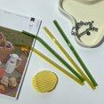 thumbnail image 1 of Straight Bend Glass Straws Set Lightweight Smooth Edge Straws for Tea Coffee Shop Dorm Homes, 1 of 4