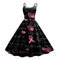 thumbnail image 1 of Jusqu'à 65 % de Rabais! Robes d'Été Mode pour Femmes 2024 Grande Taille Soins de Jour de la Poitrine Manches Courtes Robe Imprimée à Empiècements Manches Courtes Col Rond Robe Mi-Mollet, 1 of 2