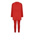 thumbnail image 2 of Innerwin Cardigan Outfit Set Open Front Women Fuzzy 3 Piece Sweatsuit Sleep Solid Color Regular Lounge Sets Red L, 2 of 7