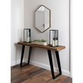 thumbnail image 4 of Kate and Laurel Rhodes Mid-Century Modern Hexagon Wall Mirror, Walnut Brown, 31x22-Inches, 4 of 5