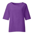 thumbnail image 4 of DPTALR Blouse Chemise Ample en Coton à Manches Courtes d'Été pour Femme à Col Rond, 4 of 6