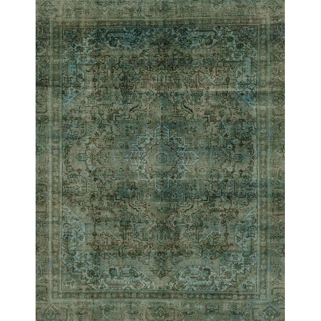 Ahgly Company Indoor Rectangle Abstract Army Green Abstract Area Rugs, 6' x 9'