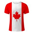thumbnail image 3 of LUOGENLI T-shirts pour Homme pour Hommes Été Canada Fête de l'Indépendance Fête Nationale pour Imprimé Drapeau Rétro Col Rond Manches Courtes Hauts T-shirts pour Homme T-Shirt Graphique Vêtements d'Été Rouge Melon D\'eau TTTG, 3 of 4
